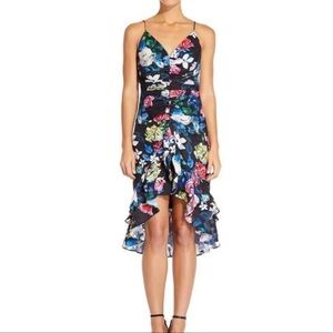 AIDAN MATTOX New Women's Floral Burnout Ruffled Cocktail Dress Hi-Low Size 12